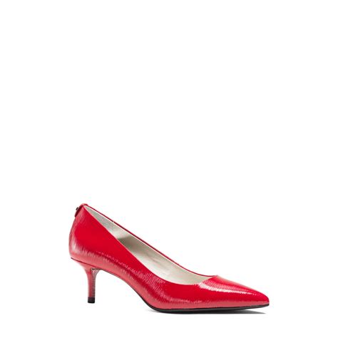 michael kors red patent leather pumps|michael kors kitten heel pump.